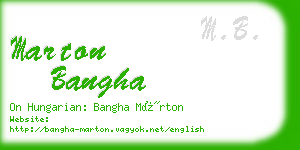 marton bangha business card
